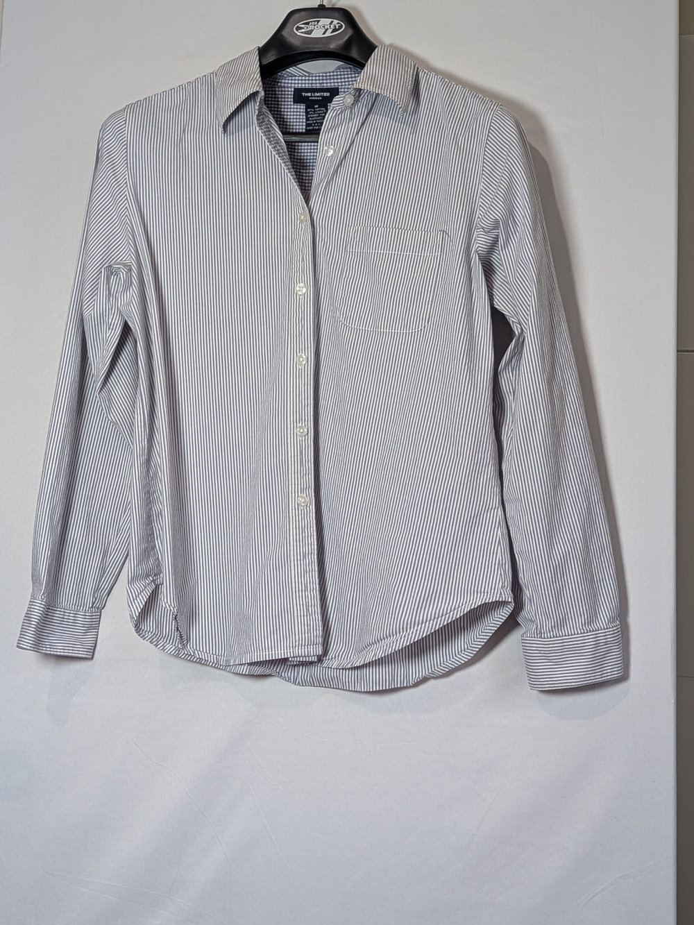 The Limited M Striped Button Front Shirt – Blue & White